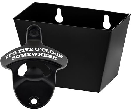HAIICEN Stainless Steel Wall Mount Bottle Opener and Cap Catcher, Beer Accessories for Gift