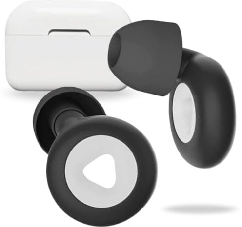 PRISMIA Tapones Oidos Ruido Dormir + Estuche Portátil - Cancelación de Ruido - Antironquidos, Estudiar y Dormir sin Ruido - Tapones Reducción de Ruido Insonorizados para Dormir (Negro/Blanco)