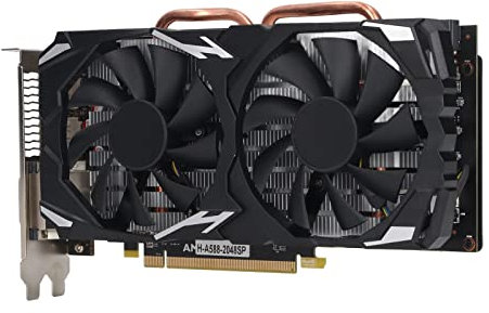 Yanmis RX 580 Grafikkarte, 256Bit GDDR5 1284/7000MHz PCI Express 3.0 Gaming GPU Grafikkarte, HDMI DVI DP mit Zwei Lüftern für Büro- und PC-Gaming (RX580 8GB GDDR5 256BIT)