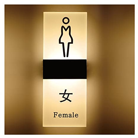DLAZUM Led-Toilettenschild, Toiletten-Waschraum-Badezimmer-Lounge-Display-Schild, männliches weibliches Junge-Mädchen-Toiletten-LED-Schild, Badezimmerschild-Dekoration (F) (B) (D) (A)