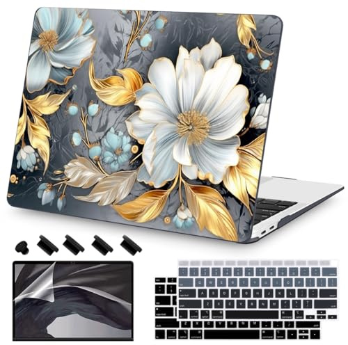 Teryeefi Funda rígida Compatible con MacBook Air de 13 Pulgadas 2021-2018 M1 A2337 A2179 A1932 con Pantalla Retina, Carcasa rígida de plástico + Cubierta de Teclado + Protector de Pantalla, Arte