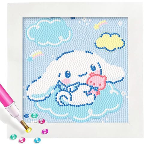 Pintura de diamante 5D para niños con marco, juego de pintura de diamantes para niños, pintura por números, pintura de diamantes para niñas y adultos, manualidades para decoración de la pared del