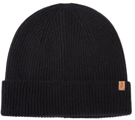 TOP-EX Übergroße XL XXL Merinowoll Kaschmir Mischung Beanie Mütze für große extra große Köpfe Männer Frauen Wintermütze gestrickte Schädelmütze kaltes Wetter Jagd Ski Fischer Schwarz