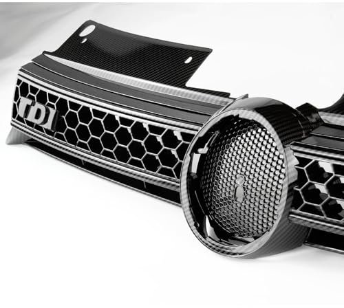 Underground Parts Kühlergrill mit Karbonfaser-Effekt, TDI, Wabenmuster, GTI-Stil, für VW Golf MK6