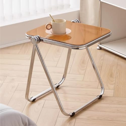 Klapptisch, transparentes Acryl, Beistelltisch zusammenklappbar,Klappbar Tisch Sofatisch Couchtisch Kaffeetisch,Wohnzimmertisch,Nachttisch Modern für Wohnzimmer ,Home Office,Keine Montage erforderlich