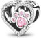 Fc'Noqgn Ciondolo a cuore, ciondolo a cuore d'amore, perline portafortuna, simpatici ciondoli per bracciali e collane, compatibili con i regali di gioielli a bracciale