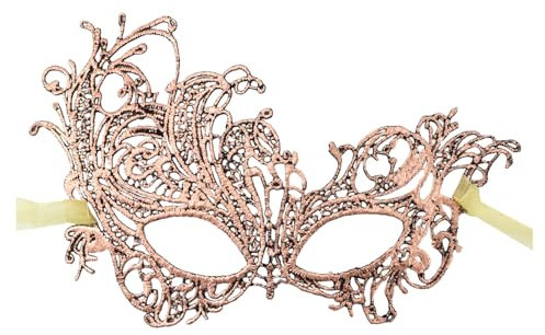 MEIYOUMK Sexy Venetian Face Mask Carnival Masks Carnival Decorations Venetian Masks for Women Mask Black Costume Venetian Masquerade Mask, Rose Gold, One Size