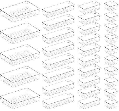 Clear Plastic Drawer nizers Set of 33 for Makeup Bedroom Office Keep Your Gadgets Neat and Tidy