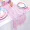 2 Stück Pailletten Tischläufer, Runde Glitzernde Tischband Modern Tischdecken, Irisierende Glitzer Tischdecke Tischdeko Für Meerjungfrau Party Babyparty Hochzeit Geburtstag (Rosa,30x180cm)