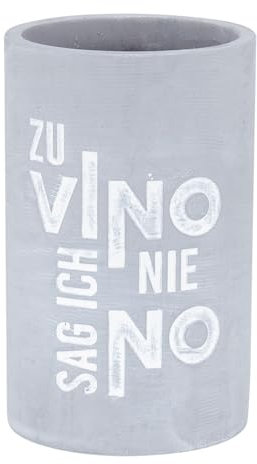 Flaschenkühler H21cm Beton Grau Weinkühler Spruch Zu Vino sag ich nie no Wein Sektkühler Tischdeko Candlelight Dinner