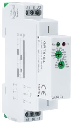 Jadeshay Relais Temporisé, GRT6-B1 Temporisateur 220v Électronique à Fonction Unique Retarder Mise Hors Tension Relais Temporisé Type Rail DIN(AC230V)