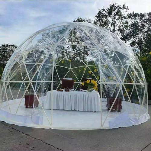 aallwwsso Gartenkuppelzelt 12 Fuß – Durchsichtiger Geodätischer Dome Zelt, 3,6m Wetterschutz für Garten und Camping