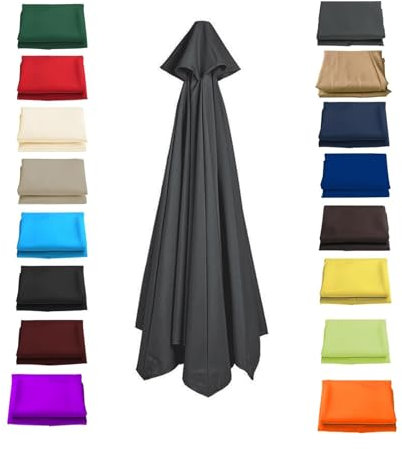 XRQBYUX Auvent De Rechange Rond De 200-350cm pour Parasol (6/8 Baleines), Toile De Rechange pour Parasol en Polyester, Imperméable Et Respirante(Gray,8 ribs-350cm/11.4ft)