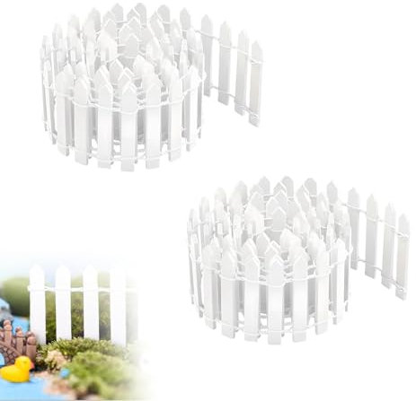 dinghaole 2 Pcs Miniature Fence, 5 x 90CM Small Wooden Fence, for Micro Landscape Doll House Flower Pot Fairy Garden Decoration, DIY Diorama Project, Dollhouse, Plant Pot