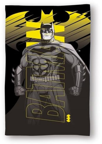 Batman Strandtuch, 70 x 140 cm, weiches und saugfähiges großes Badetuch, 100 % Baumwolle, ideal für Kinder und Erwachsene, maschinenwaschbar, offizielles Lizenzprodukt