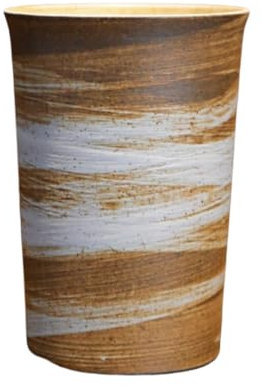 HUMOCHUSON Clásico Mug Jarra De Cerveza De Cerámica Retro De 350 Ml, De Gres, Con Asa De Fácil Agarre, De Limpieza Blanca, Sin Asa.