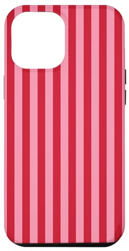 Niedliche rosa und rot gestreifte ästhetische vertikale Linien Hülle für iPhone 12 Pro Max