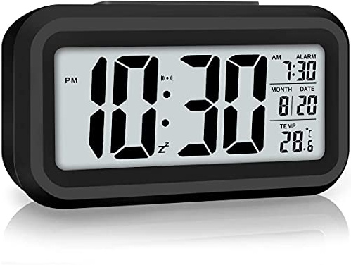 Zonopy Digital Alarm Clock, Alarm Clock for Bedroom with Night Light, Indoor Temperature, Large LED Display, Battery Operated Desk Clock for Kids Birthday Gifts, Back to School Student Gift ﻿