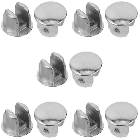 Duschumsteller Silber 10 Stück aus Kunststoff Abdeckkappen 4, 9-5mm | Kompakt und Leicht, für Badezimmeranwendung, Vielseitig Einsetzbar bei Passender Lochgröße