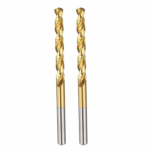 Kozelo 2pcs Drill Bit 5mm Diameter M42 8% Cobalt HSS for Hard Metal | Cutting Tool for Machining Hard Metal Stainless Steel Woodworking Handicraft Use, 135° Cutting Angle TiN
