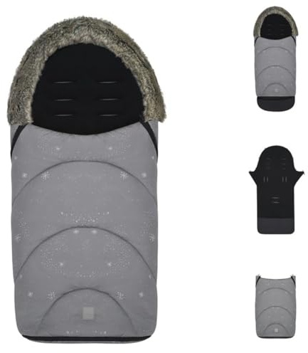 Kikka boo Fußsack Trendy für Kinderwagen, Öffnung am Fußbereich, Reißverschluss grau
