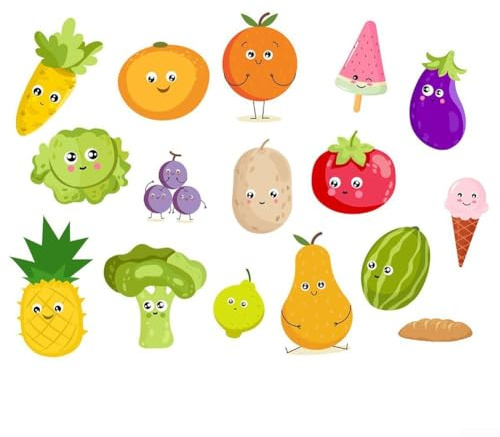 Abnehmbare Gemüse- und Obst-Wandaufkleber für Küche, einfache DIY-Anwendung