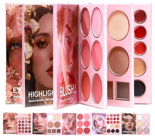 Make-up-Palette 6 Farben Rouge | 24 Farben Lidschatten Palette Geeignet für Date-Look, Reisen, Beauty Party, Alltag und Fotografie