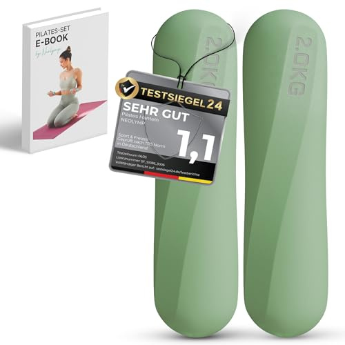 NEOLYMP Pilates Hanteln 1 kg – rutschfestes Silikon Hantelset – ergonomische Kurzhanteln 2er Set für Pilates, Yoga & Home Workout – kleine Hanteln für Frauen