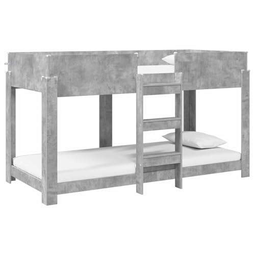 PUGYNBK Etagenbett für Kinder Beton Grau 100 x 200 cm Holzwerkstoff mit Zwei Schlafplätzen, modernes platzsparendes Design für Kinderzimmer, stabiles Etagenbett Set inklusive Rahmen