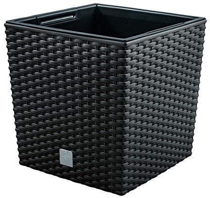 15,8 -Liter -Zeit Pot mit Eimer zu pflanzen in Anthrazitfarbe 26,2 x 26,2 x 26,6 cm.