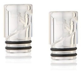 2er Pack Plastic Acryl Kunststoff 510 Drip Tip ROUND, ss, 2 O-Ring [small] (crystal)