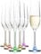 Crystalex Rainbow Champagne Flute Set of 6, Bohemia Crystal Champagne Glasses Stemware for Prosecco, Mimosas or Cocktails, Flutes 100% Lead-Free 6.42 Oz (190 ML)