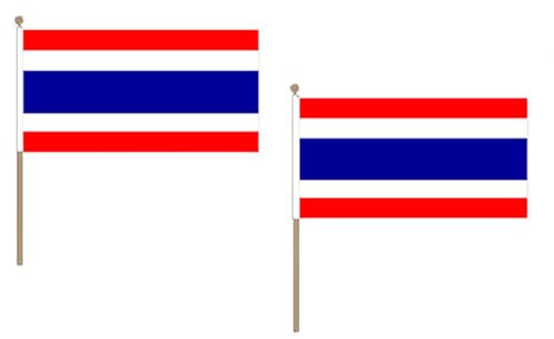 AZ FLAG Pacco 10 Bandiere Thailandia 45x30cm con Asta di Legno - Bandiera THAILANDESE 30 x 45 cm