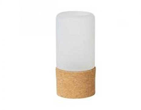 Duni Duni Kerzenhalter für LED und Teelichte 140 x 70 mm Hope, frosted Glas mit Fuß aus Kork 1 Stück