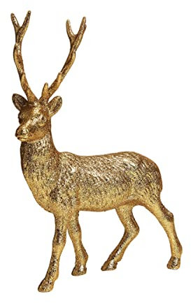 BUTLERS Deko Hirsch stehend 30cm Rentier Figur Herbstdeko & Weihnachtsdeko | Moderne und rustikale Dekoration für Herbst, Winter und Weihnachten | Tischdeko für Wohnzimmer, Küche