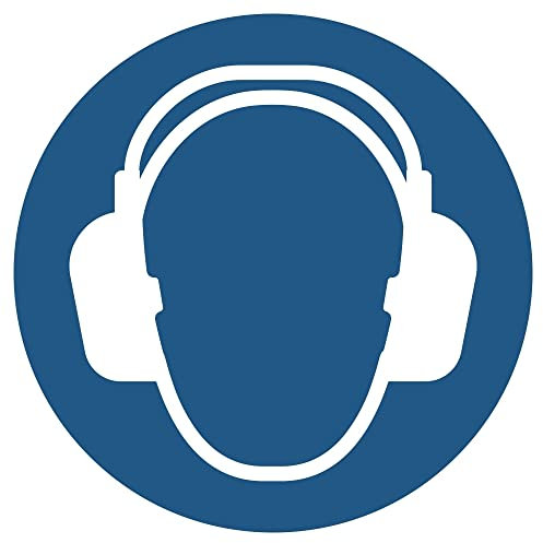 AufkleberGehörschutz benutzen, verschiedene Größen, DIN ISO 7010 50 mm (8 Stück)