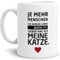 Tassendruck Tasse mit Spruch Je mehr Menschen ich kenne, desto Lieber mag ich Meine Katze - Haustier/Cat/Love/Geschenk