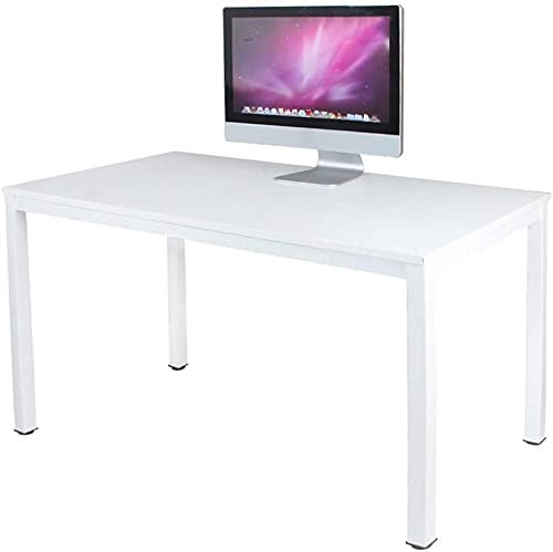 sogesfurniture Schreibtisch Computertisch Büromöbel PC Tisch, Stabil Bürotisch Arbeitstisch Esstisch aus Holz und Stahl, Einfache Montage, 120x60x75cm, Weiß AC3W-120-SF