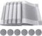 Time to Sparkle Set of 12 PCS Vinyl Woven 6pcs Placemats + 6pcs Coasters Place Mats Non slip Table Mats Waterproof Heat-resistant Dining Table Mats Decor (Silver)