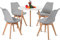 H.J WeDoo Esstisch mit 4 Stühlen Rund Esstisch Retro Design Küchentisch Stuhl für Wohnzimmer Esszimmer Wohnzimmer Büro, Grau