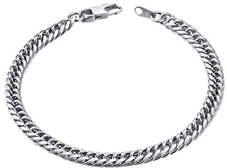 ChainsHouse Edelstahl Panzer Armband 6MM Breit Herren Armskette 21cm lang Armskette mit Geschenkebox für Damen und Herren