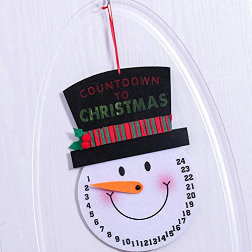 HOMNIVE Adorno para colgar en la puerta de Navidad, 1 unidad, calendario creativo impreso, muñeco de nieve, suministros de fiesta, adorno para colgar, decoración de manualidades para Navidad