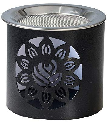 Räucherstövchen Rose schwarz Höhe 6 cm