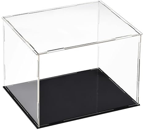 sourcing map Acryl Klar Vitrine Box Staubdichter Schutz Würfel Sammlerstück Ausstellungsbox 25x20x20cm
