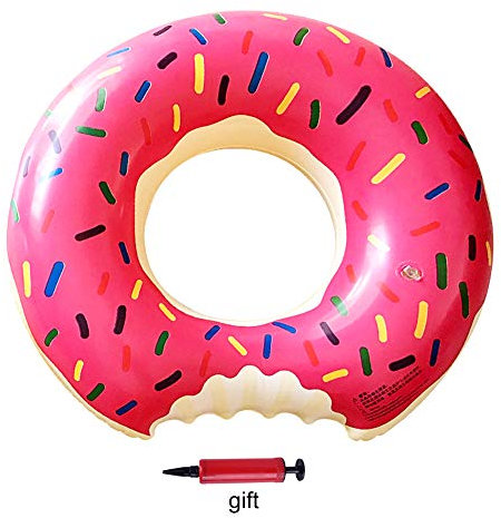 TSLBW Schwimmring Donut Luftmatratze Schwimmreifen Aufblasbar Aufblasbarer Donut Inflatable Air Mats Schwimmring Bunt Pink 90cm