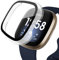 SeNool Custodia Compatibile con Fitbit Versa 3 / Fitbit Sense, PC Cover Rigida con Vetro Temperato Protezione di Schermo, [Durezza 9H] Case Compatibile con Fitbit Versa 3 / Fitbit Sense - Trasparente