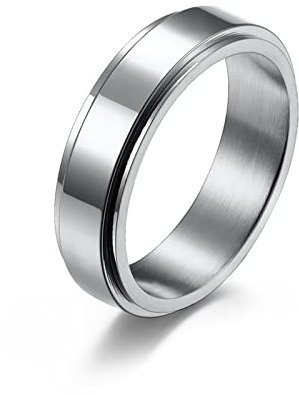 Ring Edelstahl Silber, Men's Rings 57 (18.1) Ringe für Männer Silber Einfacher Kreis Schmuck Ring