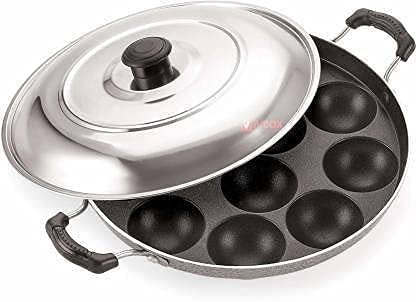 Tanish Trading Appam Pan,Appam Maker,12 Cavity Appam Maker Non Stick with lid,Appe Maker, Appe Pan, Appe Tawa