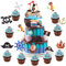Encuryna 31 Stück Pirate Tortenstecker Set, Happy Birthday Cake Toppers Piraten Kuchendeckel, Piratenschiff Kuchen Topper Cupcake für Kinder Mädchen Junge Geburtstag Party Muffin Deko