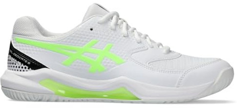 ASICS Men's Gel-Dedicate 8 Tennis Shoes, White/Lime Burst, 9 UK